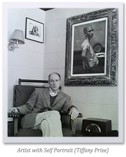 The artist with self portrait (Tiffany Prize)